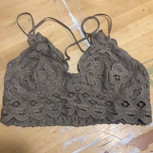 Light brown lace bralette